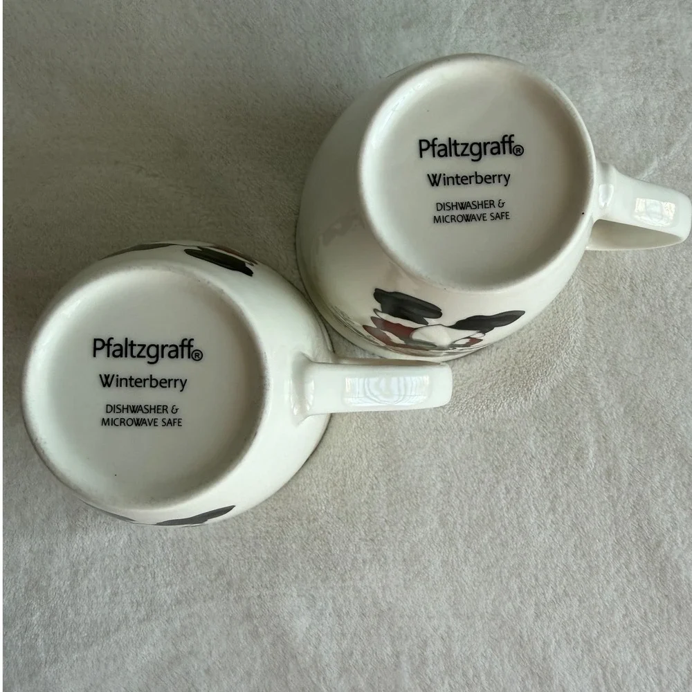 PFALTZGRAFF Winterberry Christmas Naughty & Nice Santa List‎ 20 oz Mugs Set of 2